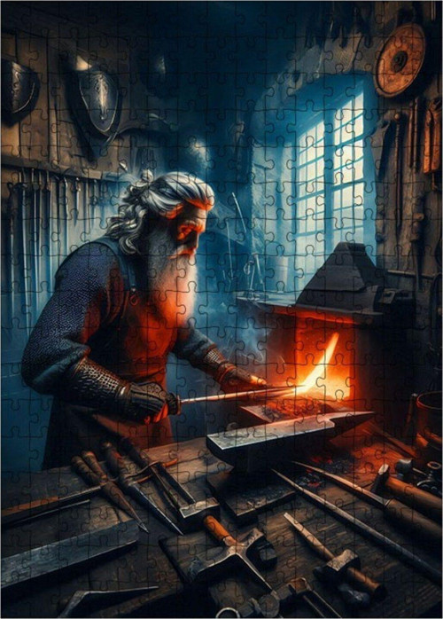 Ahşap Mdf Puzzle Yapboz Usta Demirci 255 Parça 35 x 50 cm
