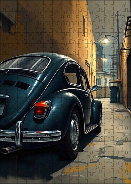 Ahşap Mdf Puzzle Yapboz Klasik Araba Sokak 255 Parça 35 x 50 cm