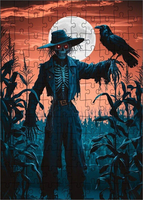 Ahşap Mdf Puzzle Yapboz Korkuluk Ve Karga 120 Parça 25 x 35 cm