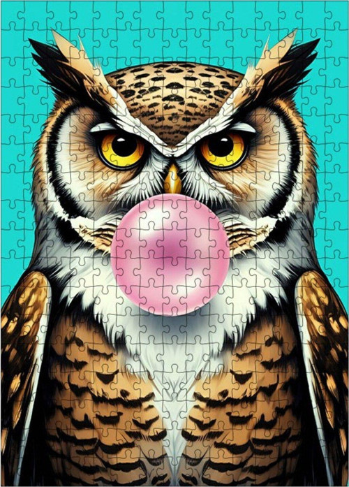 Ahşap Mdf Puzzle Yapboz Sakız Baykuş 255 Parça 35 x 50 cm