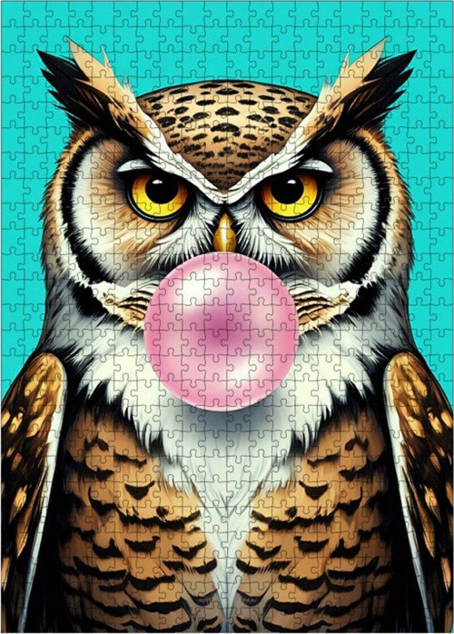 Ahşap Mdf Puzzle Yapboz Sakız Baykuş 500 Parça 50 x 70 cm