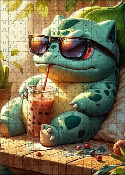 Ahşap Mdf Puzzle Yapboz Sevimli Canavar Tatilde 255 Parça 35 x 50 cm