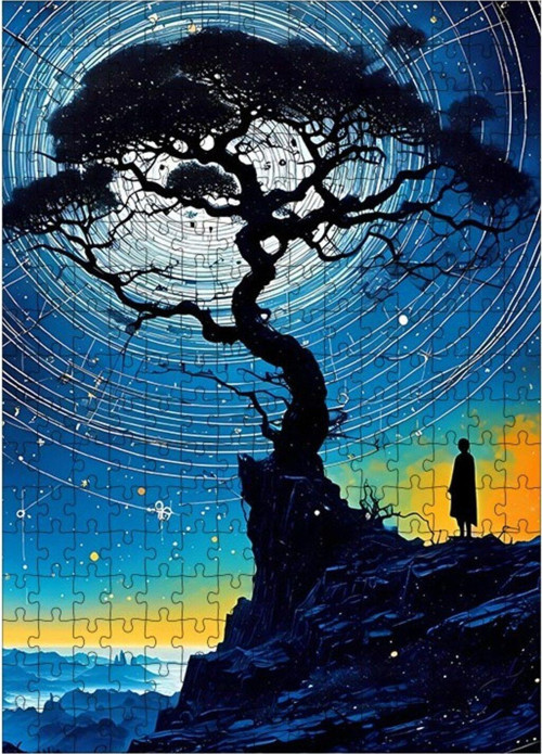 Ahşap Mdf Puzzle Yapboz Yüksekteki Ağaç Ve Manzara 255 Parça 35 x 50 cm