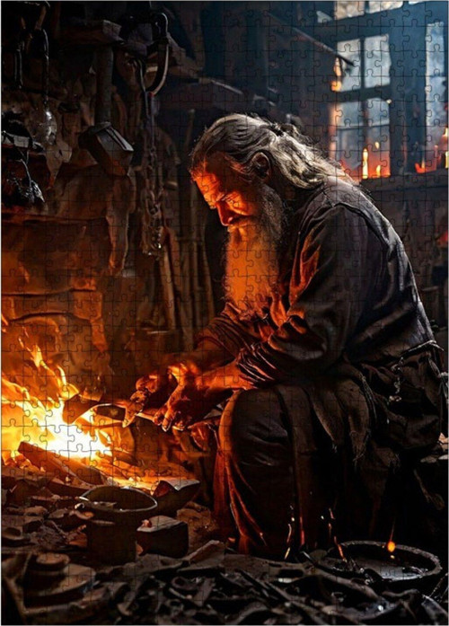 Ahşap Mdf Puzzle Yapboz Demir Ustası 500 Parça 50 x 70 cm