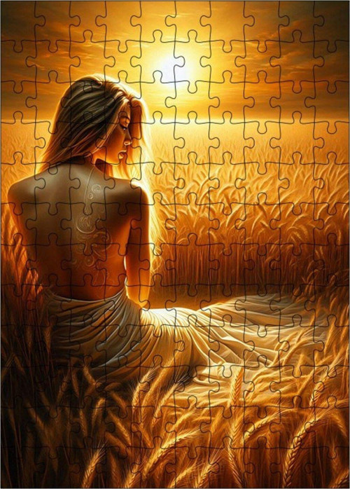 Ahşap Mdf Puzzle Yapboz Buğday Tarlası 120 Parça 25 x 35 cm