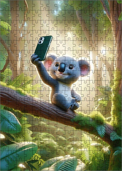 Ahşap Mdf Puzzle Yapboz Fotoğraf Çekilen Sevimli Kuala 255 Parça 35 x 50 cm