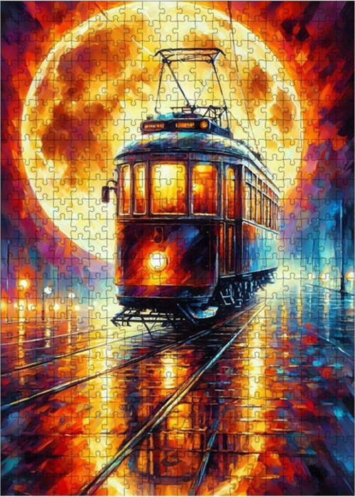 Ahşap Mdf Puzzle Yapboz Ay Tramvayı 500 Parça 50 x 70 cm