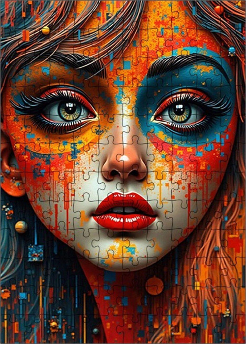 Ahşap Mdf Puzzle Yapboz Renkli Portre 120 Parça 25 x 35 cm