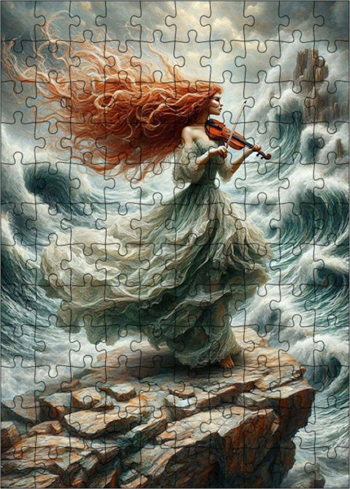 Ahşap Mdf Puzzle Yapboz Deniz Kızı 120 Parça 25 x 35 cm