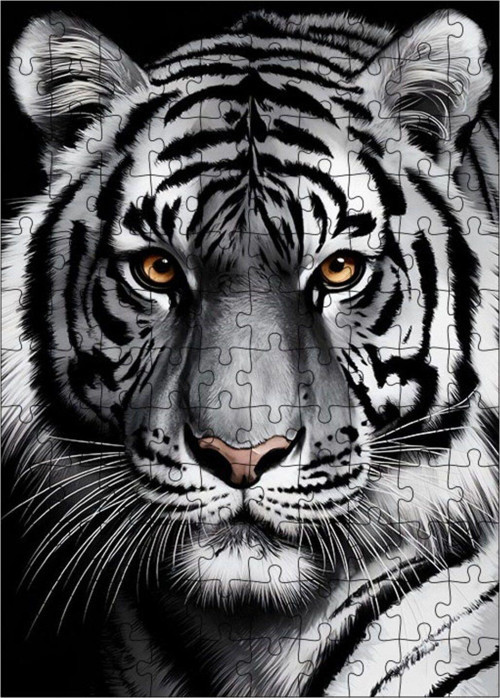 Ahşap Mdf Puzzle Yapboz Kaplan Yüzü 120 Parça 25 x 35 cm