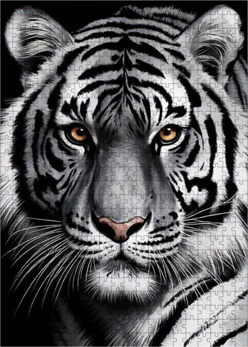 Ahşap Mdf Puzzle Yapboz Kaplan Yüzü 500 Parça 50 x 70 cm