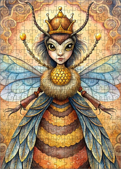 Ahşap Mdf Puzzle Yapboz Arı Kraliçe 255 Parça 35 x 50 cm