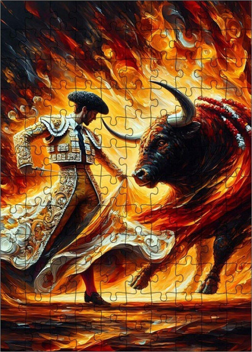 Ahşap Mdf Puzzle Yapboz Dansçı Matador 120 Parça 25 x 35 cm