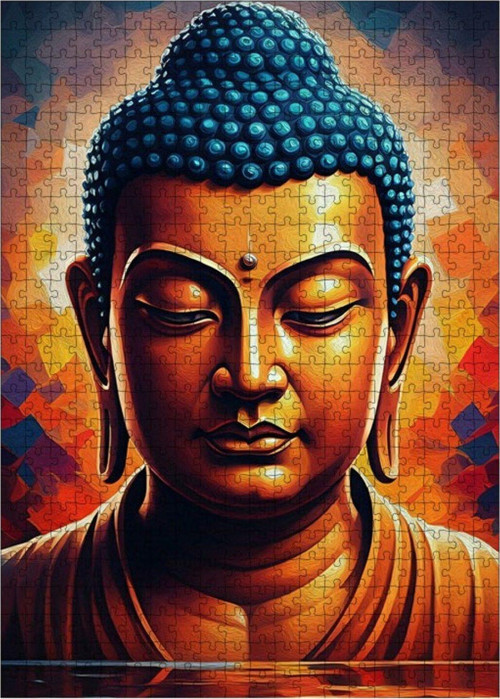 Ahşap Mdf Puzzle Yapboz Buda Heykeli 500 Parça 50 x 70 cm