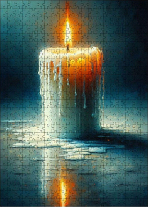 Ahşap Mdf Puzzle Yapboz Mum Işığı 500 Parça 50 x 70 cm