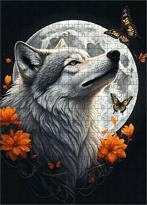 Ahşap Mdf Puzzle Yapboz Kurt Ayı 255 Parça 35 x 50 cm