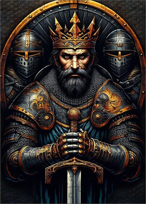 Ahşap Mdf Puzzle Yapboz Zırhlı Kral 120 Parça 25 x 35 cm