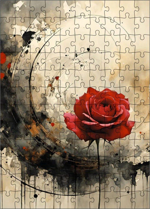 Ahşap Mdf Puzzle Yapboz Gül Ve Damla 120 Parça 25 x 35 cm