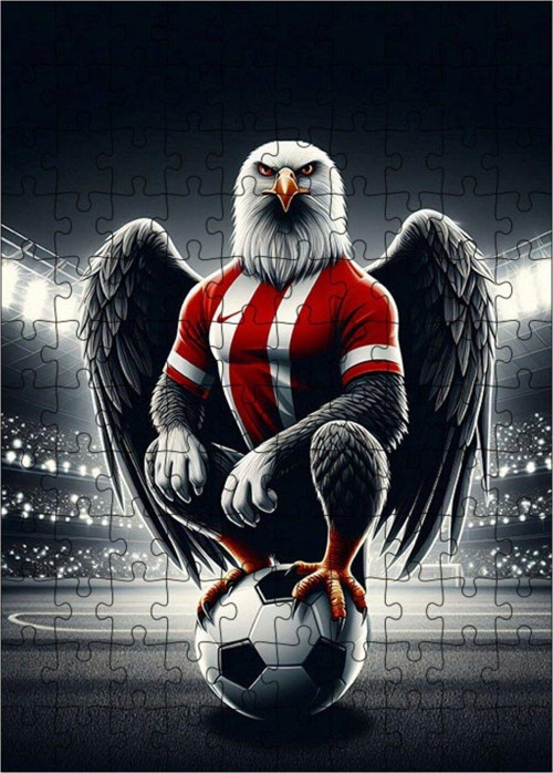 Ahşap Mdf Puzzle Yapboz Kartal Futbolcu 120 Parça 25 x 35 cm