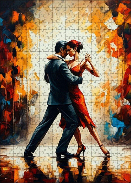 Ahşap Mdf Puzzle Yapboz Dans Eden Çift 500 Parça 50 x 70 cm