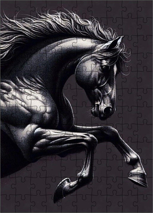 Ahşap Mdf Puzzle Yapboz Koşan At 120 Parça 25 x 35 cm