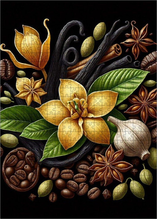 Ahşap Mdf Puzzle Yapboz Doğa Çiçekleri 500 Parça 50 x 70 cm
