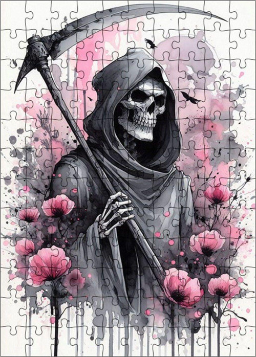 Ahşap Mdf Puzzle Yapboz Pembe Ölüm 120 Parça 25 x 35 cm