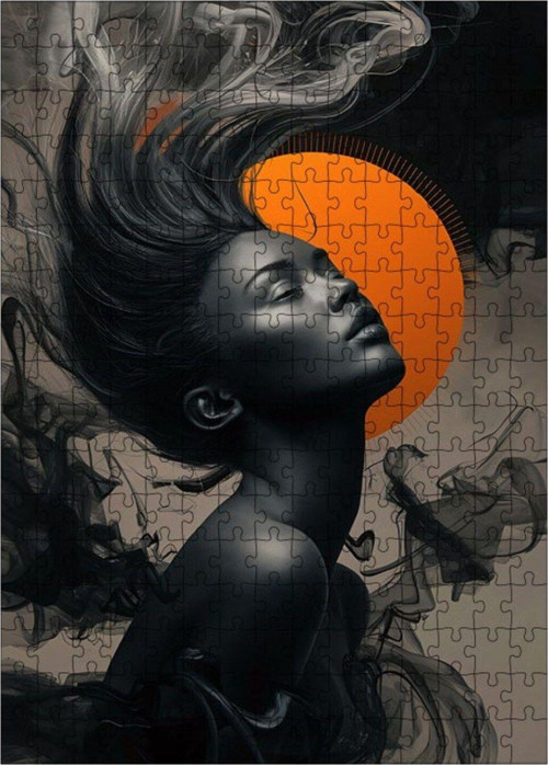 Ahşap Mdf Puzzle Yapboz Turuncu Yansıma 255 Parça 35 x 50 cm