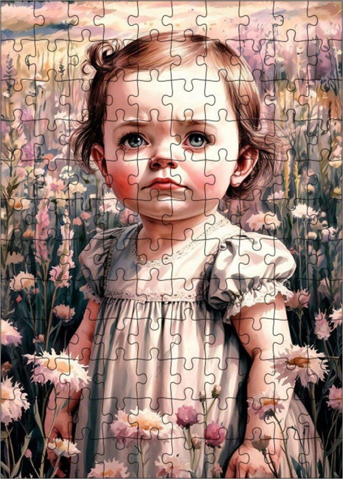 Ahşap Mdf Puzzle Yapboz Üzgün Çocuk 120 Parça 25 x 35 cm