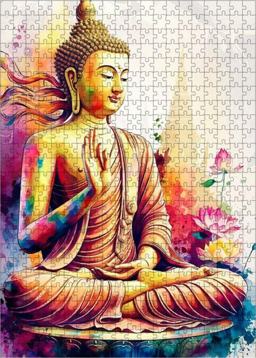 Ahşap Mdf Puzzle Yapboz Meditasyon Buda 500 Parça 50 x 70 cm
