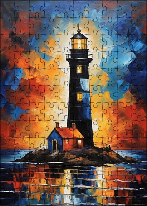 Ahşap Mdf Puzzle Yapboz Fener Kulesi 120 Parça 25 x 35 cm