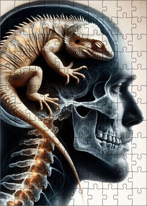 Ahşap Mdf Puzzle Yapboz Kertenkele Beyin 120 Parça 25 x 35 cm