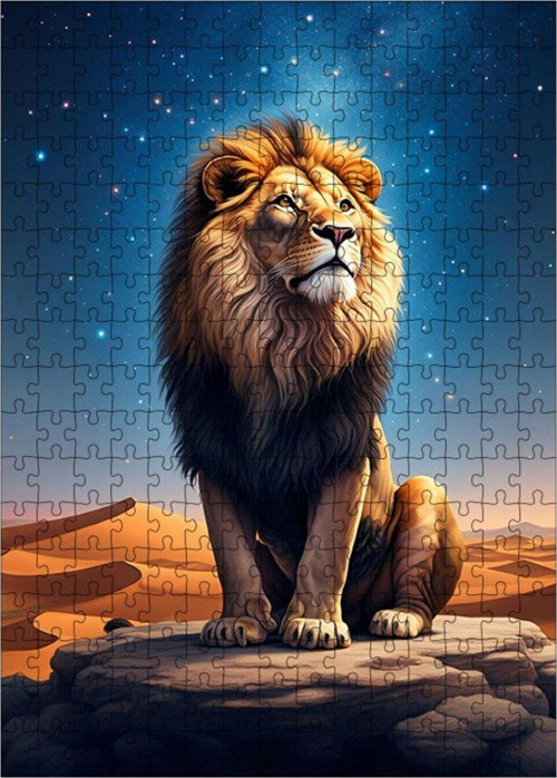 Ahşap Mdf Puzzle Yapboz Çöl Aslanı 255 Parça 35 x 50 cm