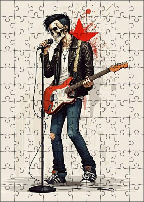 Ahşap Mdf Puzzle Yapboz Gitarist 120 Parça 25 x 35 cm
