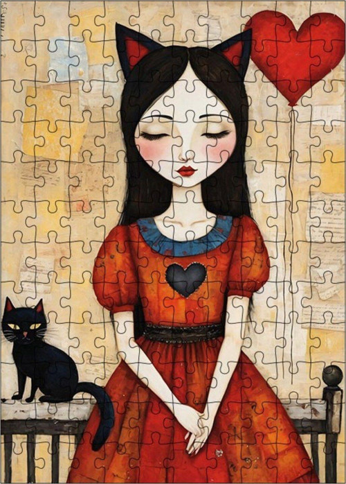 Ahşap Mdf Puzzle Yapboz Masal Kızı 120 Parça 25 x 35 cm