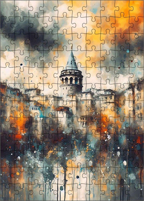 Ahşap Mdf Puzzle Yapboz Şehir Silüeti 120 Parça 25 x 35 cm