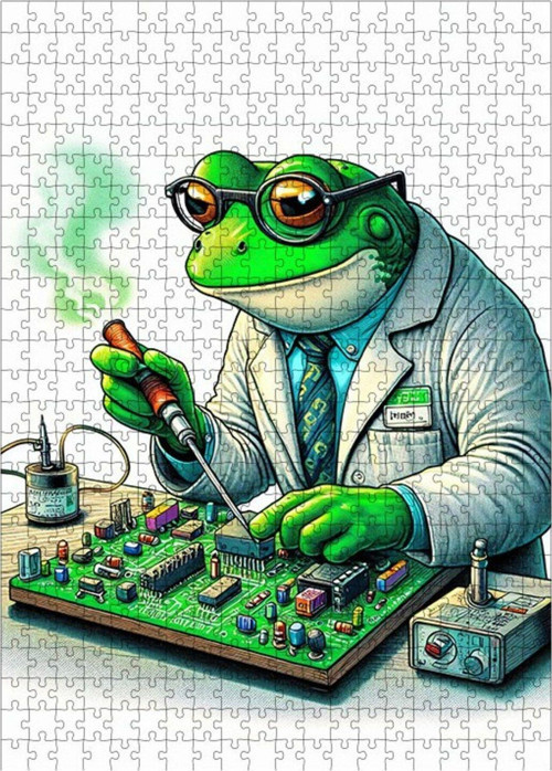 Ahşap Mdf Puzzle Yapboz Bilimkurgu Kurbağa 500 Parça 50 x 70 cm