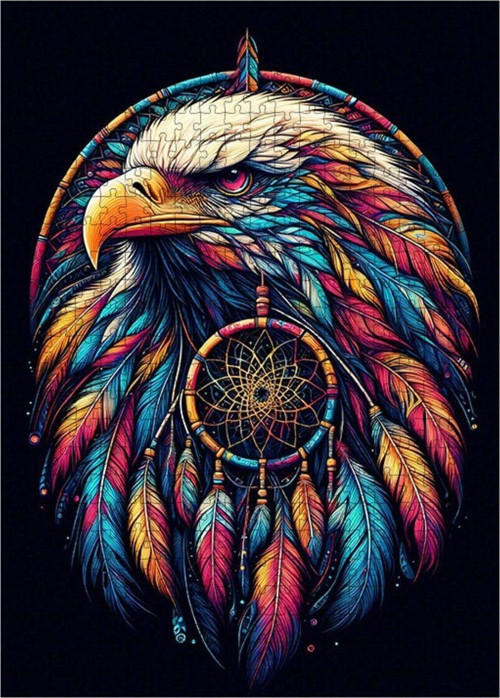 Ahşap Mdf Puzzle Yapboz Renkli Tüyler 500 Parça 50 x 70 cm