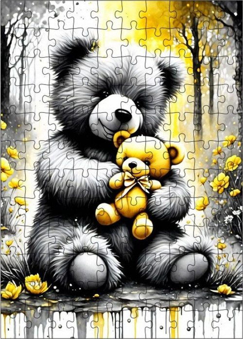 Ahşap Mdf Puzzle Yapboz Panda Sevgisi 120 Parça 25 x 35 cm