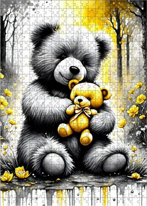 Ahşap Mdf Puzzle Yapboz Panda Sevgisi 500 Parça 50 x 70 cm