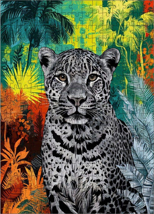 Ahşap Mdf Puzzle Yapboz Orman Leoparı 255 Parça 35 x 50 cm