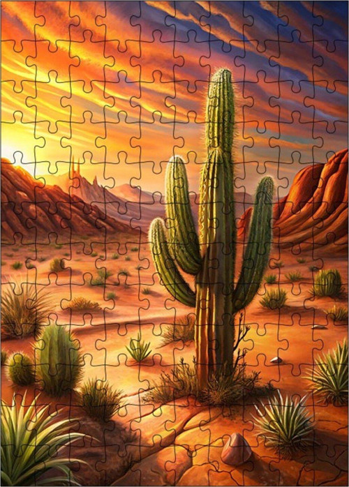 Ahşap Mdf Puzzle Yapboz Çöl Güzeli 120 Parça 25 x 35 cm