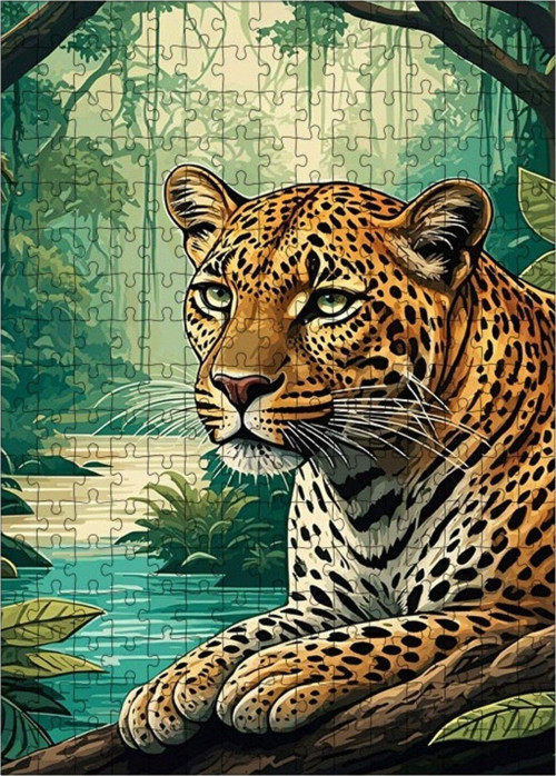 Ahşap Mdf Puzzle Yapboz Orman Kaplanı 255 Parça 35 x 50 cm