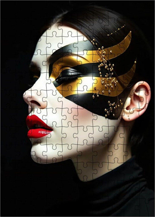 Ahşap Mdf Puzzle Yapboz Gizemli Maske 120 Parça 25 x 35 cm