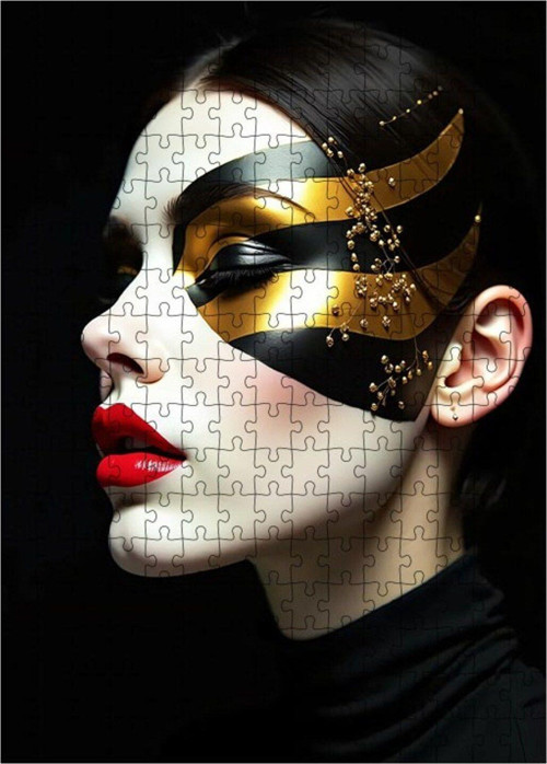 Ahşap Mdf Puzzle Yapboz Gizemli Maske 255 Parça 35 x 50 cm