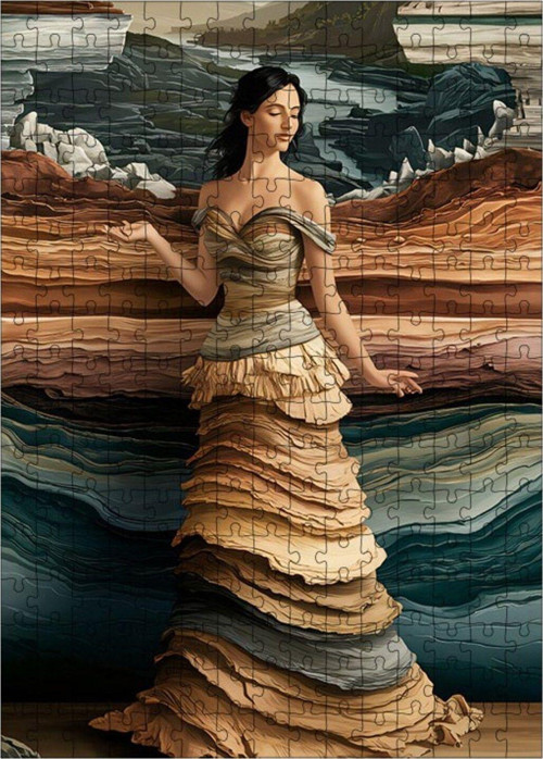 Ahşap Mdf Puzzle Yapboz Bozkırda Kadın 255 Parça 35 x 50 cm