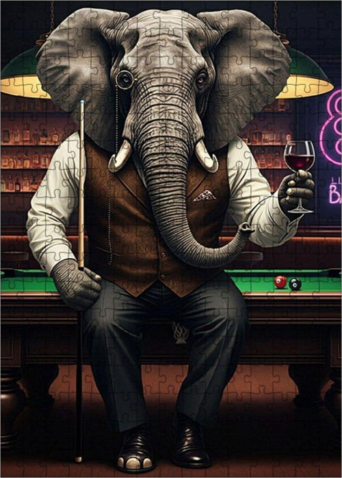 Ahşap Mdf Puzzle Yapboz Masalımsı Fil 255 Parça 35 x 50 cm