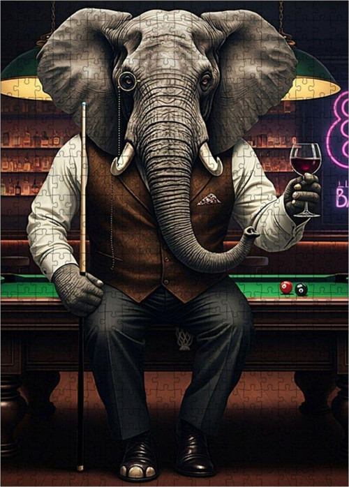 Ahşap Mdf Puzzle Yapboz Masalımsı Fil 500 Parça 50 x 70 cm