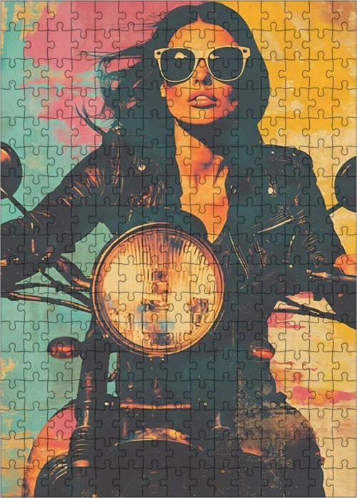 Ahşap Mdf Puzzle Yapboz Rockstar Kadın 255 Parça 35 x 50 cm