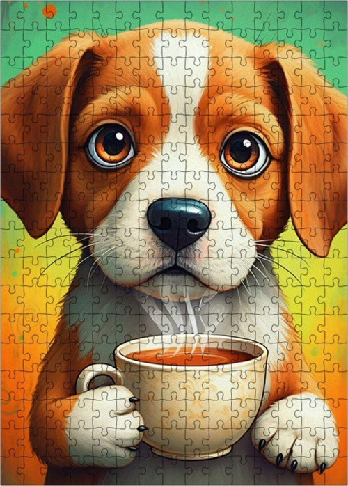 Ahşap Mdf Puzzle Yapboz Kahveli Yavru Köpek 255 Parça 35 x 50 cm